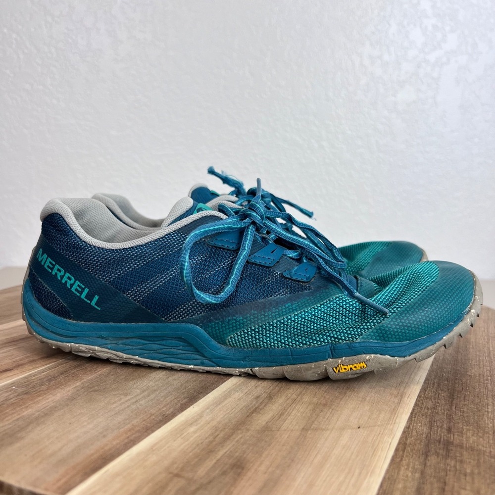 Merrell Trail Grove 5 Eco Minimalist Shoes Womens Size 10.5 Blue Barefoot Hiking